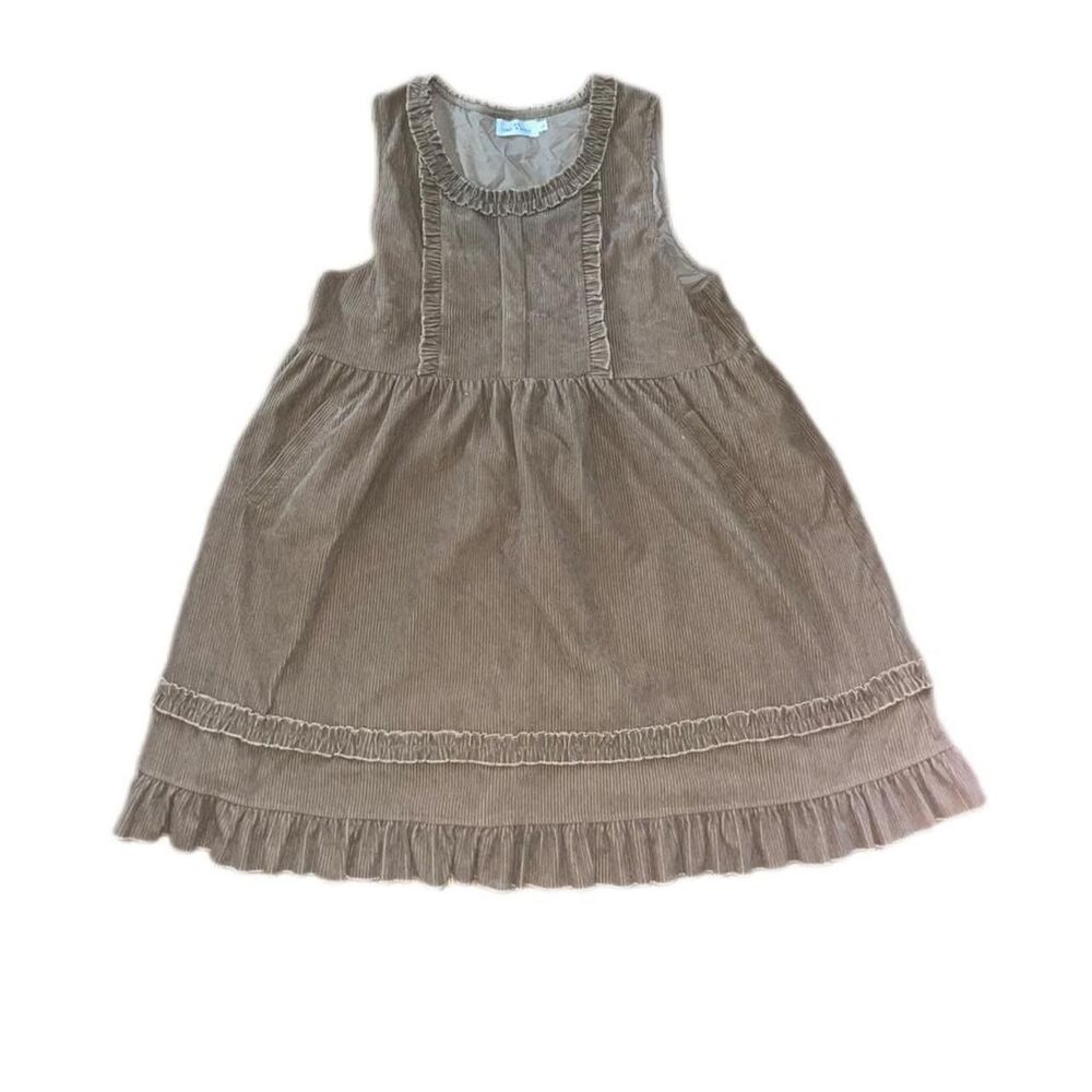 Like a Doll Women's Brown Corduroy Dress with Ruffles SZ L